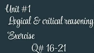 Thumbnail: Quantitative reasoning|| unit logical&critical reasoning question16-21according to semester4 outline