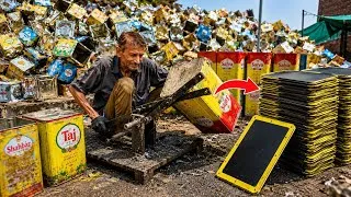 Thumbnail: Inside Pakistani Factory Recycling Old Oil Cans Into Beautiful Kids Slate 