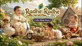 Thumbnail: Radhe Radhe Chant for Kids & Babies 🙏 | Peaceful Krishna Bhajan | Calm & Relaxing Devotional Music