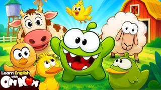 Thumbnail: Om Nom Playing With Animals In Farm | Cute Animal Names And More | Learn English With Om Nom