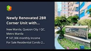 Thumbnail: Newly Renovated 2BR Corner Unit with Balcony & Parking in Avida Towers New Manila