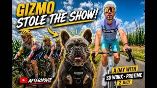 Thumbnail: I Rode with Team SD Worx-Protime… But Gizmo Stole the Show! 🐶🚴