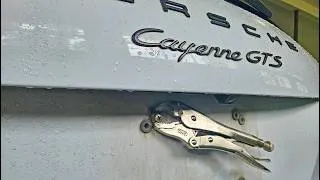 Thumbnail: License Plate Screw Stuck. Can't Remove Plate. Bolt Seized. DIY Fix Rivet Nut Setter Porsche Cayenne