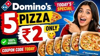 Thumbnail: 5 Domino's Pizza 🍕 ₹2 Only 😋 | dominos coupon code today | Dominos pizza coupon code today 