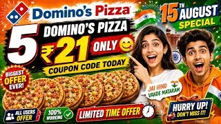 Thumbnail: 5 Domino's Pizza 🍕 ₹21 Only 😋 | dominos coupon code today | Domino's Pizza offer coupon code today 