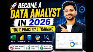 Thumbnail: Become a Data Analyst in 2026  100% Practical Training