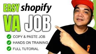 Thumbnail: No Experience Needed! Simple Copy Paste VA Job  Shopify Tutorial