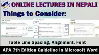 Thumbnail: APA 7th Edition #9 || Table Part 3 || Things to Consider in APA Tables || #TableAPA7th