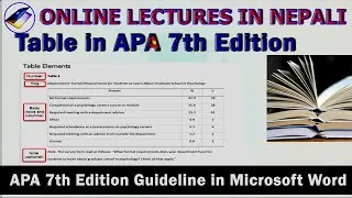 Thumbnail: APA 7th Edition #8 || Table Part 2 || Insert Caption in Table of APA 7th Document || #TableAPA7th