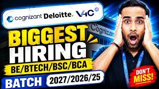 Thumbnail: Cognizant New Biggest Hiring | Deloitte Hiring BE/Btech | Batch 2027-2025