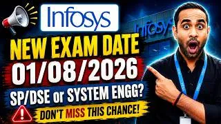 Thumbnail: Infosys New Exam Date 01/08/2026 | System Engineer or SP/DSE