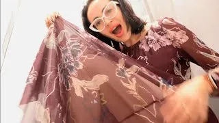 Thumbnail: Transparent Dress Try-On Haul in a fitting Room | Trending in USA | See Through Sheer Fabrics 