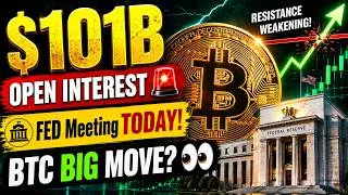 Thumbnail: Bitcoin BIG MOVE Coming? 🚨 $101B Open Interest + FED Meeting + Weak Resistance