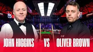 Thumbnail: John Higgins vs Oliver Brown 2023 Qualifying Round Heldover Match | Full Snooker Match
