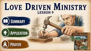 Thumbnail: Love Driven Ministry • Sabbath School Lesson 9 (Q3 2026) | Summary, Application & Prayer