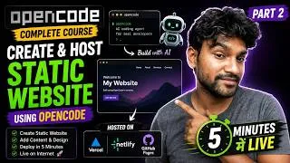 Thumbnail: Create & Host a Website in 5 Minutes with OpenCode 🤯 | Part 2 | Hindi