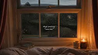 Thumbnail: pov reading to music in bed while it rains outside