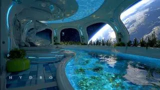 Thumbnail: H Y D R O ⧫ Deep Space Frutiger Aero Ambient ⧫ Ethereal SciFi Soundscape for Focus & Stress Relief