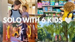 Thumbnail: Managing 6 kids alone | baking, fresh air, supermarket top up | summer holidays