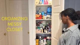 Thumbnail: Organizing VERY MESSY Closet | Decluttering Skincare + Personal Care Products