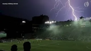 Thumbnail: Lightning strikes over Providence Park after Portland Timbers score game-tying goal