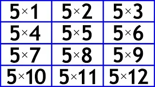 Thumbnail: 5 x Times Multiplication Table for Kids - Fun & Simple Math Equations for Elementary School Children