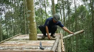 Thumbnail: Time Lapse VIDEO : Bushcraft camp was built in the tree alone from early morning until late at night
