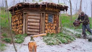 Thumbnail: Building a Warm and Cozy Log Cabin into a Hillside | Bushcraft Survival