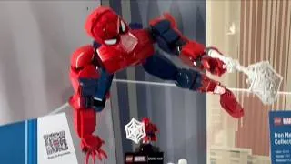 Thumbnail: LEGO Marvel Spiderman, Groot, Fantastic Four Herbie, Venom, Iron Man at  LEGO showcase at Comic Con