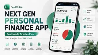 Thumbnail: Next Gen Personal Finance App in Excel 📱 | Mobile Dashboard Template Pack