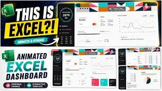 Thumbnail: Create an Animated Personal Finance Dashboard in Excel (Modern UI Design)