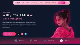 Thumbnail: ReactJS, TailwindCSS 4.3 || Build a Complete  Portfolio Website from scratch 🌸