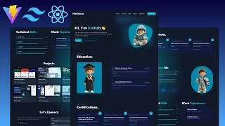Thumbnail: ReactJS, TailwindCSS 4.2 || Build a Complete  Portfolio Website from scratch
