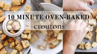 Thumbnail: How to make oven baked homemade croutons |10 minute recipe!