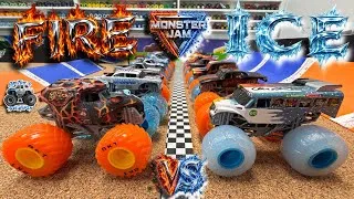 Thumbnail: Toy Diecast Monster Truck Racing Tournament | Round #45 | CUSTOM Split FIRE 🔥 🆚 ICE 🧊 Epic Battle!