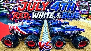 Thumbnail: Toy Diecast Monster Truck Racing Tournament | 4th Annual 4th of July Stars & Stripes battle
