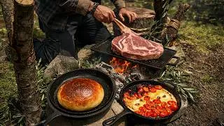 Thumbnail: Massive Tomahawk Steak & Baked Camembert | Outdoor Cooking ASMR