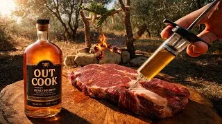 Thumbnail: Garlic BUTTER STEAK with Honey Whiskey Injection | Outdoor Cooking ASMR