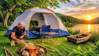 Thumbnail: Solo Camping at a Peaceful Lakeside | Boat & Campfire Cooking