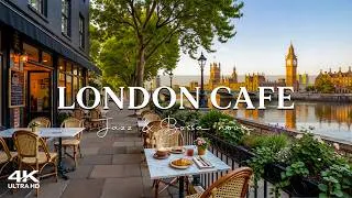 Thumbnail: Golden Morning at London Cafe ☕ Riverside Cafe Ambience with Soft Jazz & Bossa Nova Music for Relax
