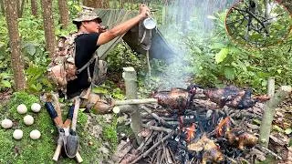 Thumbnail: Slingshot Wild Bird Hunting Jungle Survival Live Hunt Cooking and Eating in the Campfire Man Vs Wild