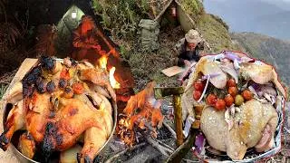 Thumbnail: Full Chicken Cook in Aluminium Foil Over Fire 24 Hours Survive Solo Night Camping Dangerous Cliff