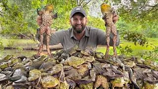 Thumbnail: Catching 100 GIANT BULLFROGS in the Louisiana Night (Catch and Cook)