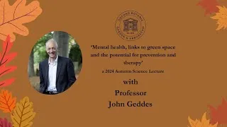 Thumbnail: 'Mental health, links to green space and the potential for prevention and therapy'