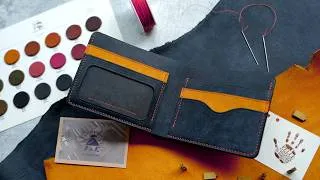 Thumbnail: Making a Handmade Leather Short Bifold Wallet with ID Window - Leather Pattern/Step by Step Tutorial