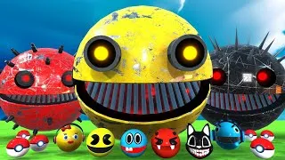 Thumbnail: Robot Pacman vs Cartoon Cat vs Ms-Pacman vs Scary Pacman is a Rehearsal to go to Lava Monster Pacman