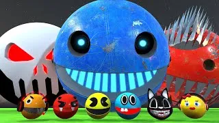 Thumbnail: Robot Pacman vs Cartoon Cat vs Ms-Pacman vs Scary Pacman is a Rehearsal to go to Lava Monster Pacman