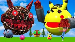 Thumbnail: MS PACMAN & NEW RED PACMAN VS TWO YELLOW MONSTER PACMAN FIGHTING IN POKEMON #2026 EPIC 3D BATTLE !!!