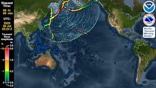 Thumbnail: Tsunami Forecast Model Animation: Kamchatka, Russia 2025