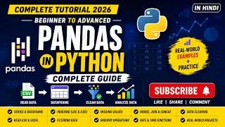 Thumbnail: Master Pandas in Python | Complete Beginner to Advanced Tutorial | Data Analysis 2026 (Hindi)